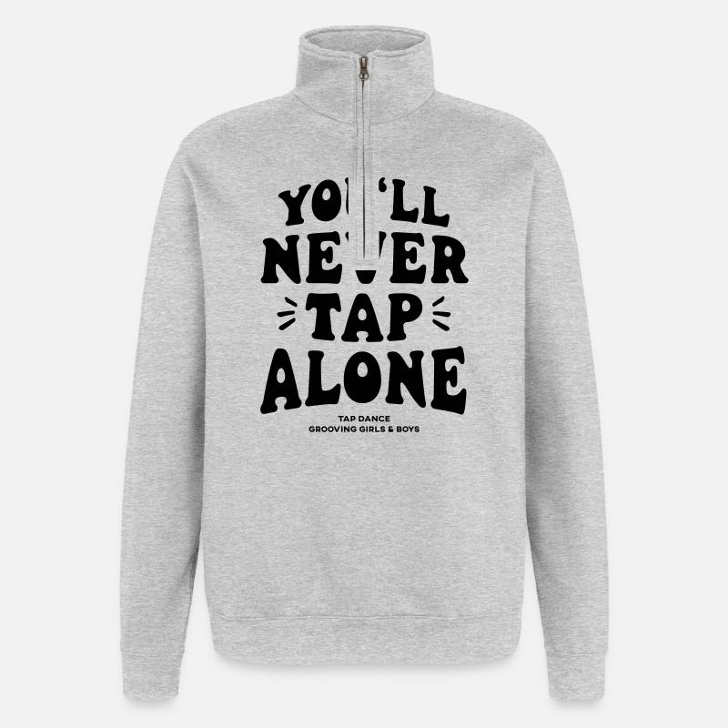 Tu ne clapoteras jamais seul - Tap-shirt - Sweat à zip 1/4 - gris chiné
