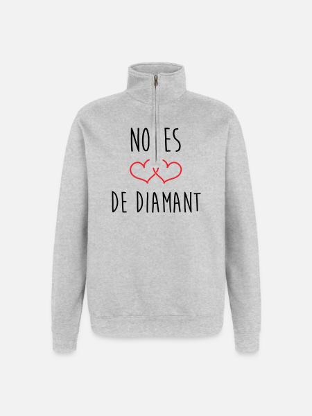 Wedding Anniversary - Diamond Wedding (60 years) - Quarter-Zip Sweatshirt - heather grey