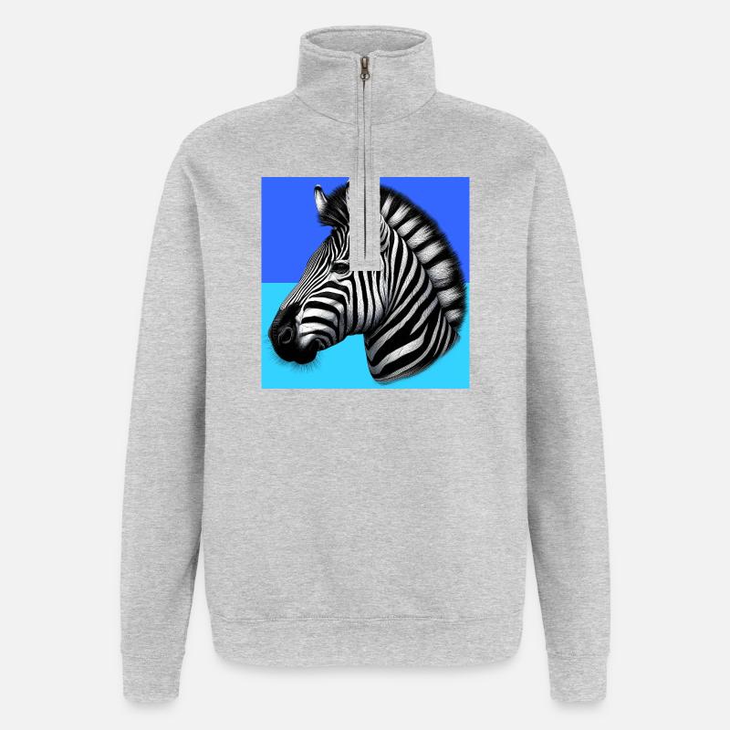 Zebra - Quarter-Zip-Sweatshirt - Grau meliert