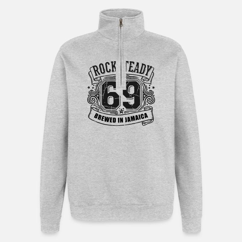 Rocksteady 69 brassée en Jamaïque - Sweat à zip 1/4 - gris chiné