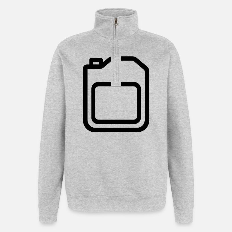 bidon - Sweat à zip 1/4 - gris chiné