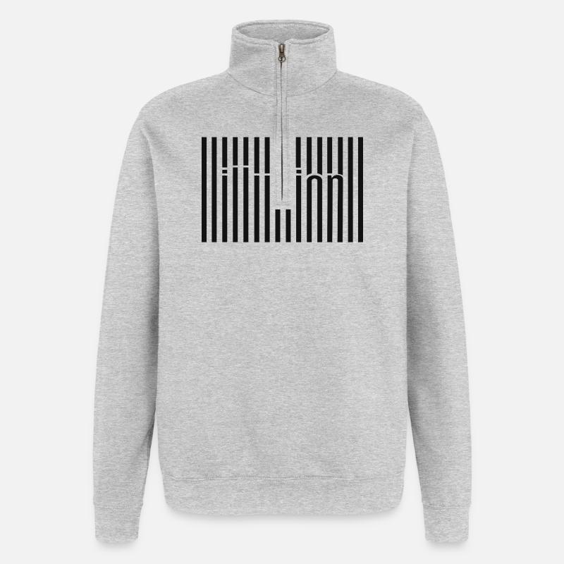 Illusion Barcode Text Art - Quarter-Zip Sweatshirt - heather grey