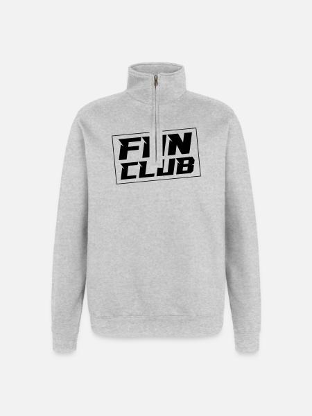 Fan Club - Quarter-Zip-Sweatshirt - Grau meliert