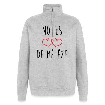 Larch Wedding 69 Jahre Ehe - Quarter-Zip-Sweatshirt - Grau meliert - Vorne - AI Model Female 172 light (172cm) & AI Model Male 178 dark (178cm)