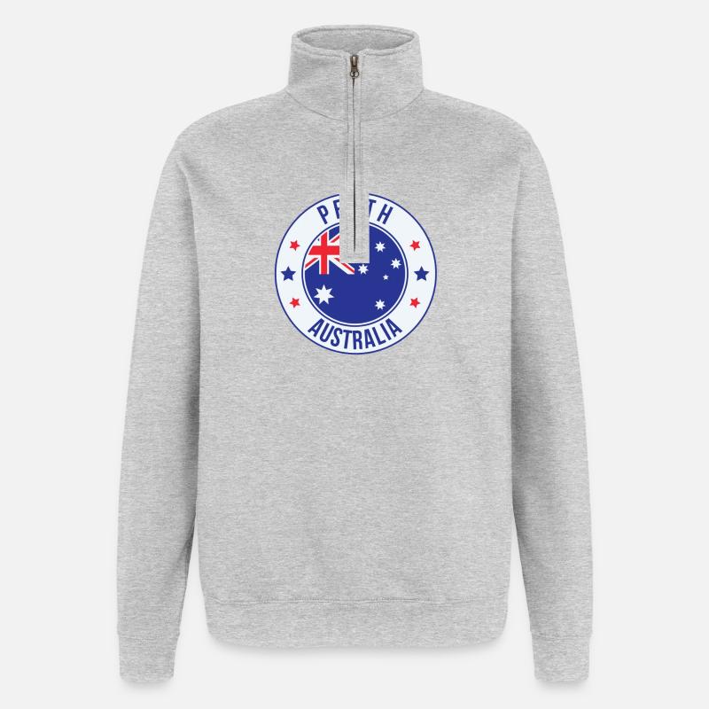 Insigne du Cercle de Perth, Australie - Sweat à zip 1/4 - gris chiné