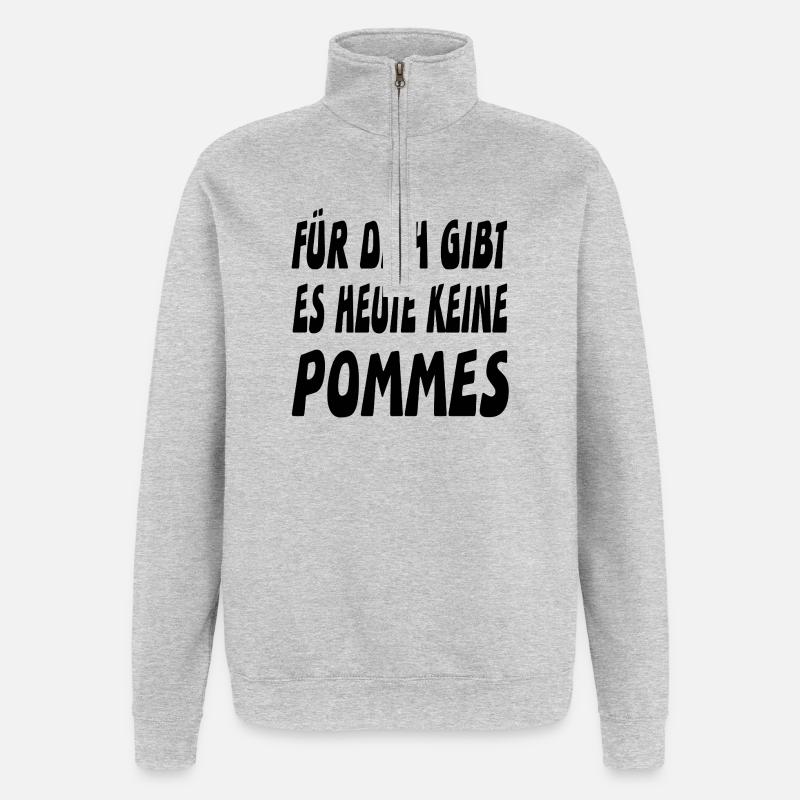 Frites - Sweat à zip 1/4 - gris chiné