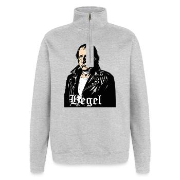 Hegel Philosopher Rebel Portrait - Quarter-Zip Sweatshirt - heather grey - Front - AI Model Female 172 light (172cm) & AI Model Male 178 dark (178cm)
