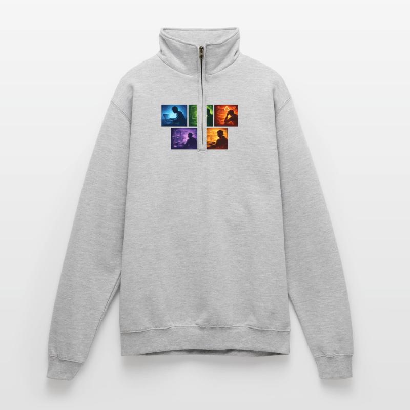 Multi-Screen Code Shadow Quarter-Zip Sweatshirt