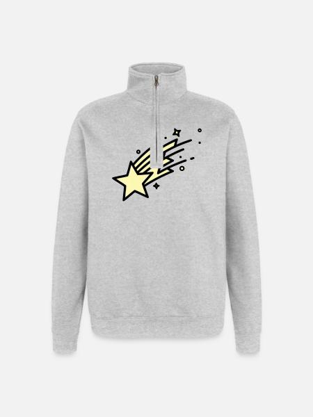 Shooting Star Comet Comic - Quarter-Zip Sweatshirt - heather grey
