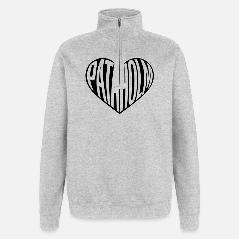 Pataholm im Herz - Quarter-Zip-Sweatshirt - Grau meliert
