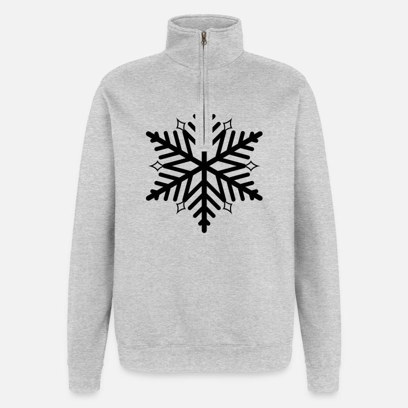 flake snowflake snow flake - Quarter-Zip Sweatshirt - heather grey