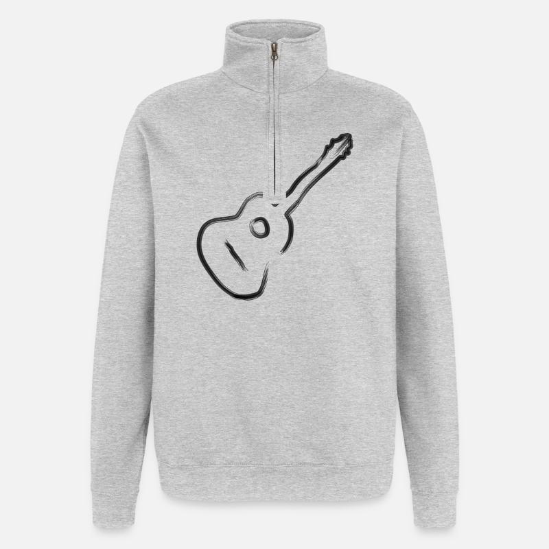 Don du guitariste guitariste - Sweat à zip 1/4 - gris chiné