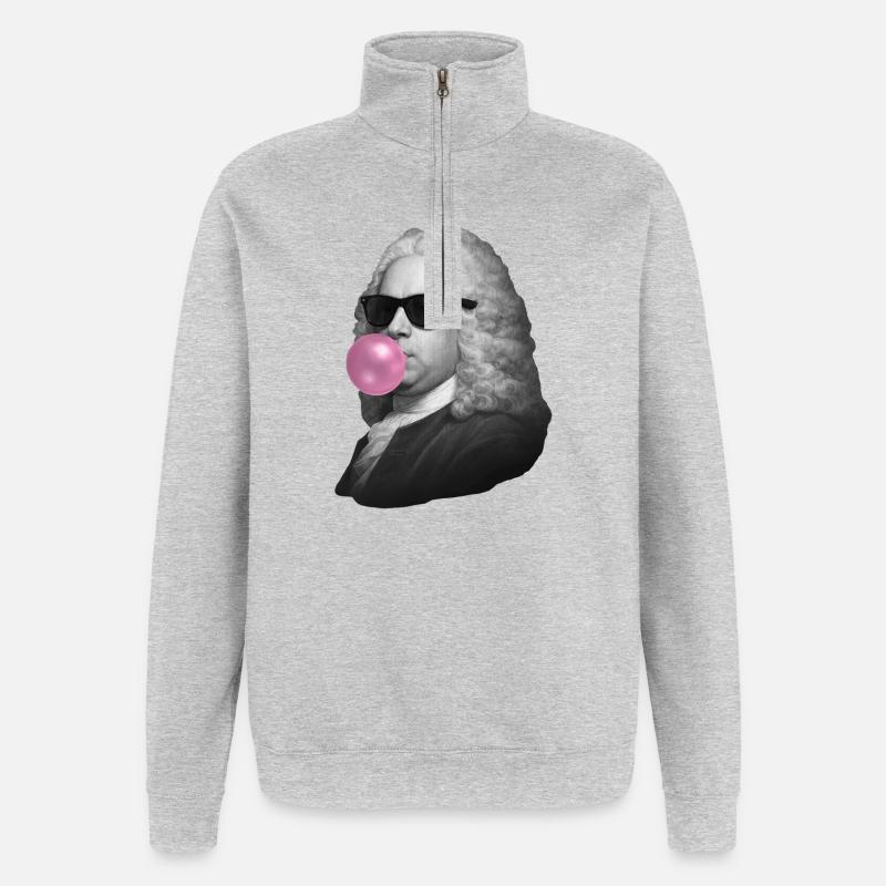 Baroque Bubble Pop - Sweat à zip 1/4 - gris chiné