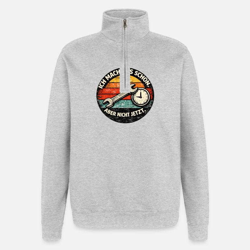 Procrastination with tools and watches - Quarter-Zip Sweatshirt - heather grey