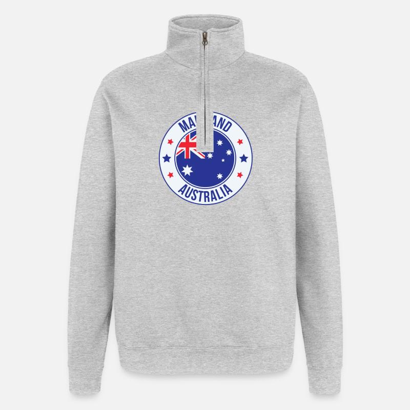 Maitland-Australien-Emblem - Quarter-Zip-Sweatshirt - Grau meliert