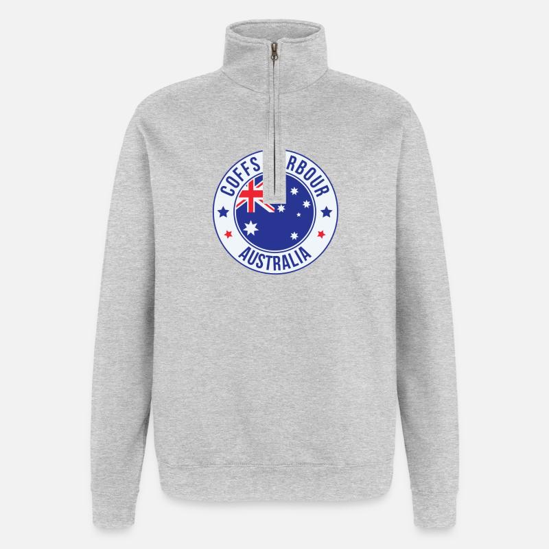 Coffs Harbour Australien-Abzeichen - Quarter-Zip-Sweatshirt - Grau meliert