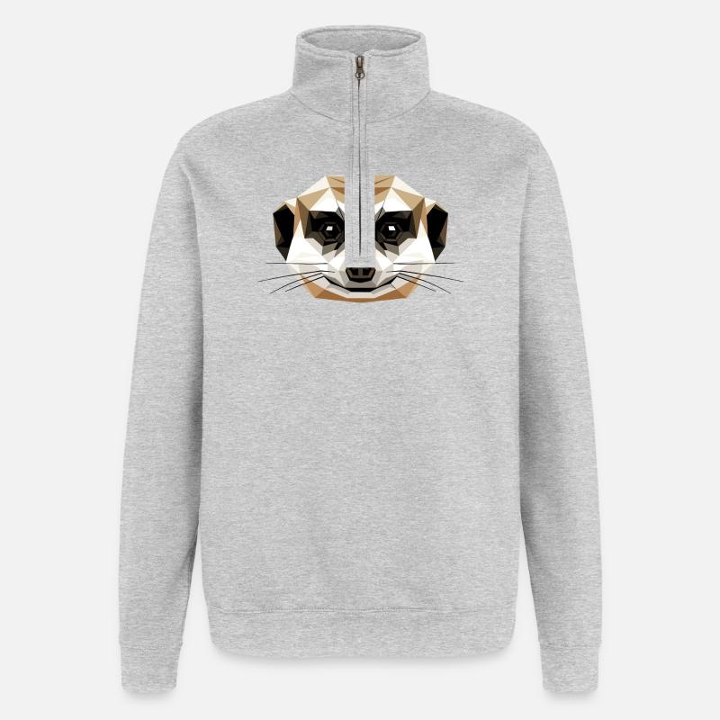 Erdmännchen Meerkat Süßes Surikate Mangusten - Quarter-Zip-Sweatshirt - Grau meliert