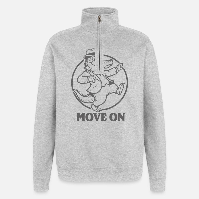 Dancing SKAlligator in a suit - Quarter-Zip Sweatshirt - heather grey