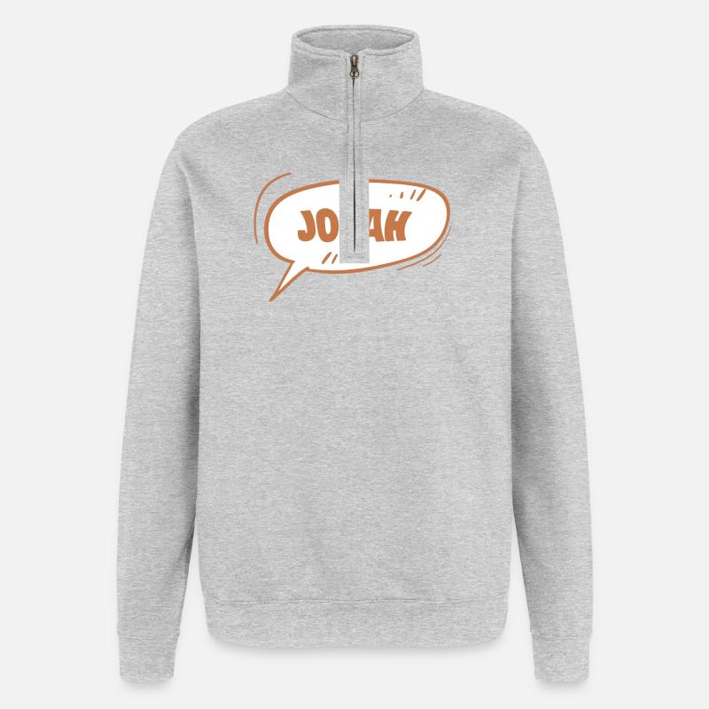 First name Jonah - Quarter-Zip Sweatshirt - heather grey