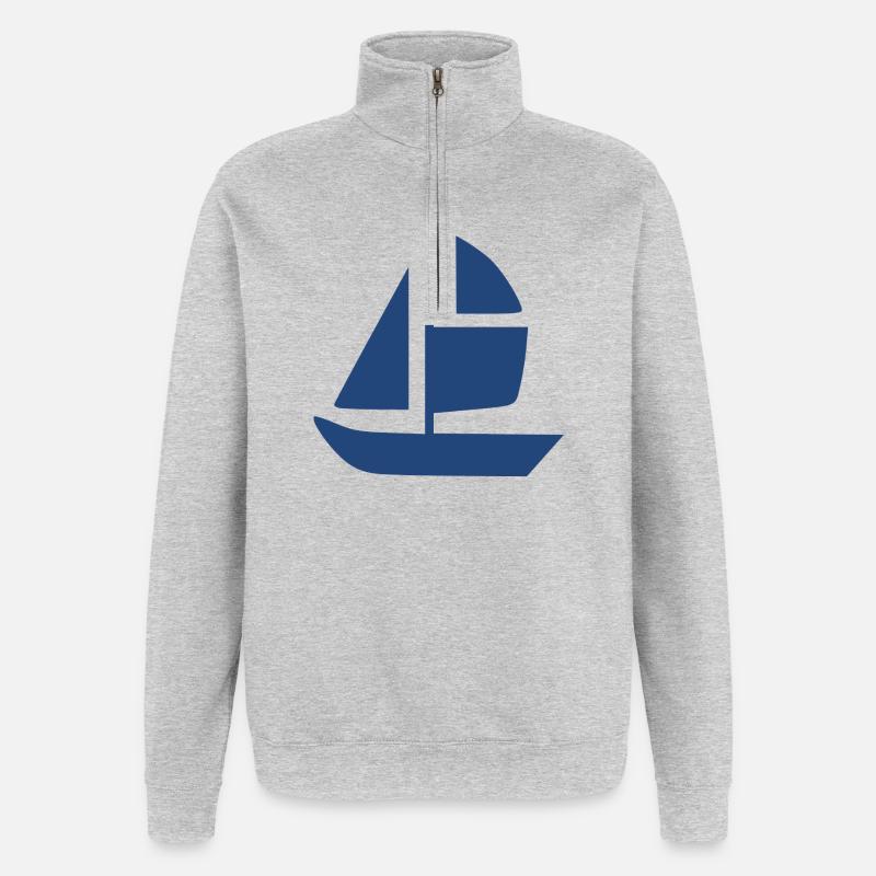 Sailboat Sailing Ship Sailing Gift - Quarter-Zip Sweatshirt - heather grey