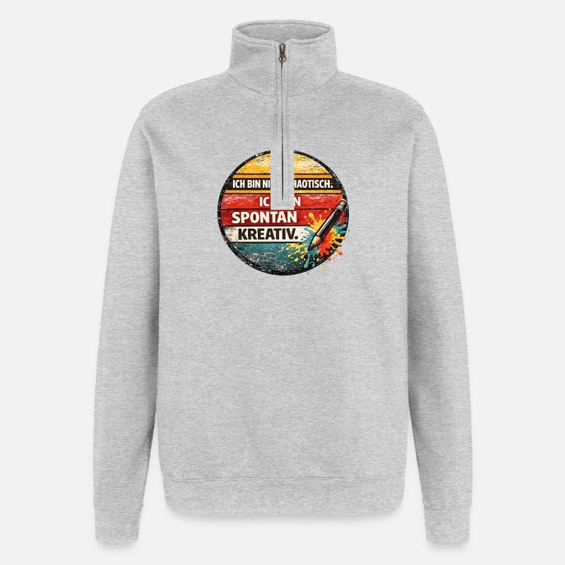 Spontaneously creative: Not chaotic - Quarter-Zip Sweatshirt - heather grey
