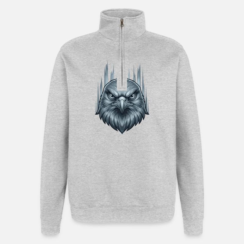 Icy Storm Eagle Head - Quarter-Zip Sweatshirt - heather grey