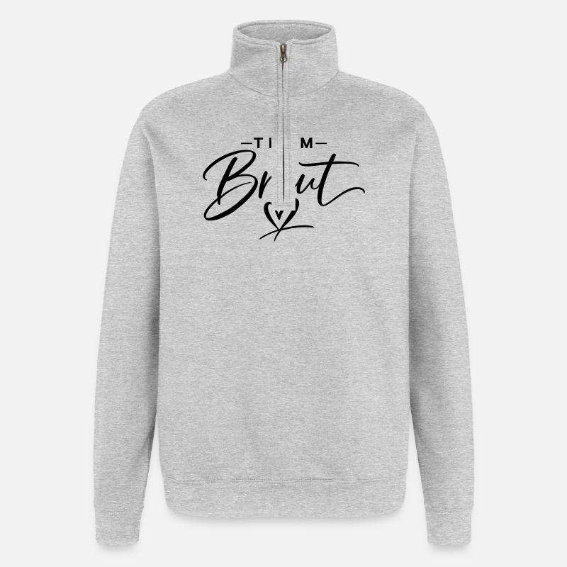 Team Bride - Quarter-Zip Sweatshirt - heather grey