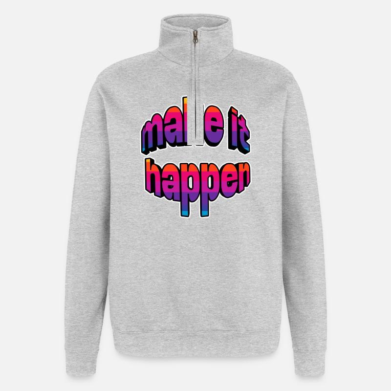 Make It Happen Gradient - Quarter-Zip Sweatshirt - heather grey