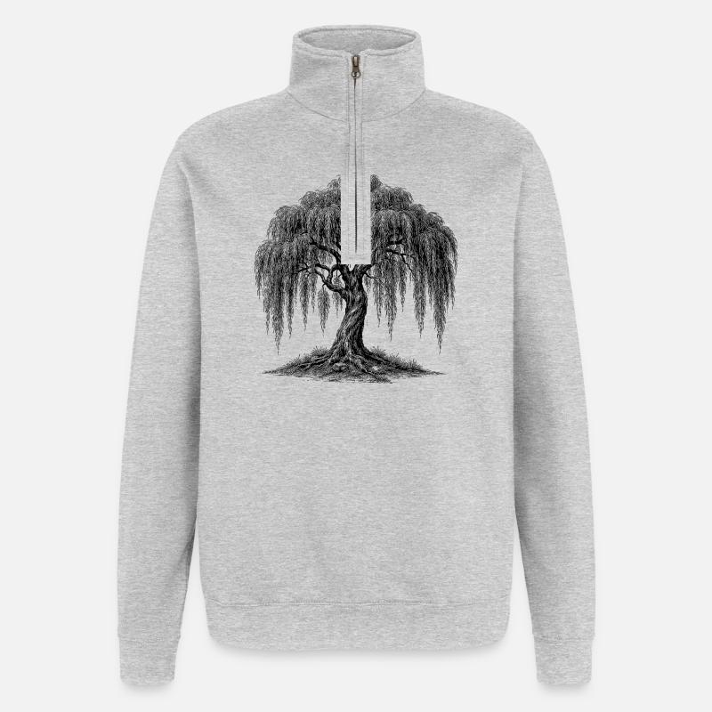 weeping willow - Quarter-Zip Sweatshirt - heather grey