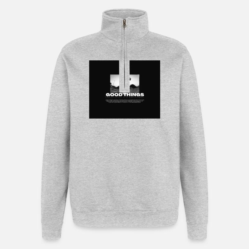 Good_Things - Quarter-Zip-Sweatshirt - Grau meliert