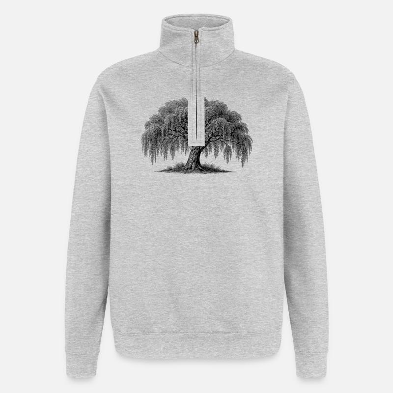 weeping willow - Quarter-Zip Sweatshirt - heather grey