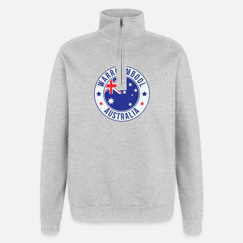 Warrnambool Australien Rundabzeichen - Quarter-Zip-Sweatshirt - Grau meliert