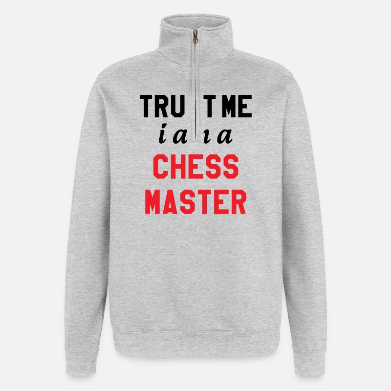 Maître de l'Échiquier Chess Master Pro - Sweat à zip 1/4 - gris chiné