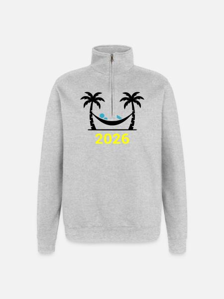 Hammock Palm Trees 2026 - Quarter-Zip Sweatshirt - heather grey