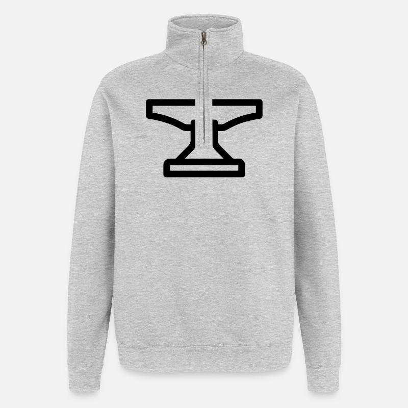 Amboss - Quarter-Zip-Sweatshirt - Grau meliert