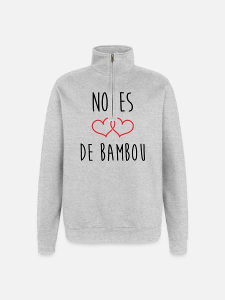 Bambushochzeit 79 Jahre Ehe - Quarter-Zip-Sweatshirt - Grau meliert