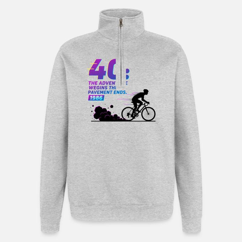 Tee d’aventure de gravier pour le 40e anniversaire - Sweat à zip 1/4 - gris chiné