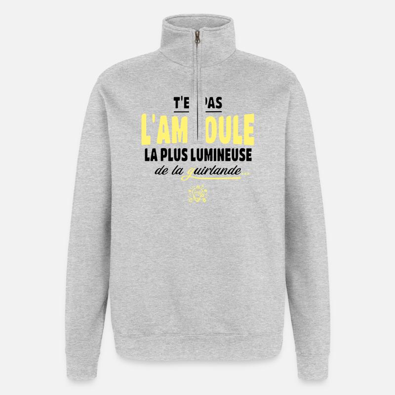 Du bist nicht die hellste Glühbirne - Quarter-Zip-Sweatshirt - Grau meliert