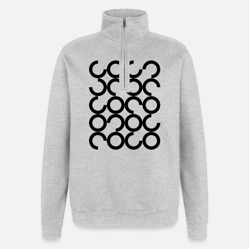 geometric circles pattern  - Quarter-Zip Sweatshirt - heather grey