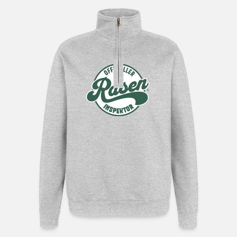 Offizieller Rasen Inspektor - Quarter-Zip-Sweatshirt - Grau meliert