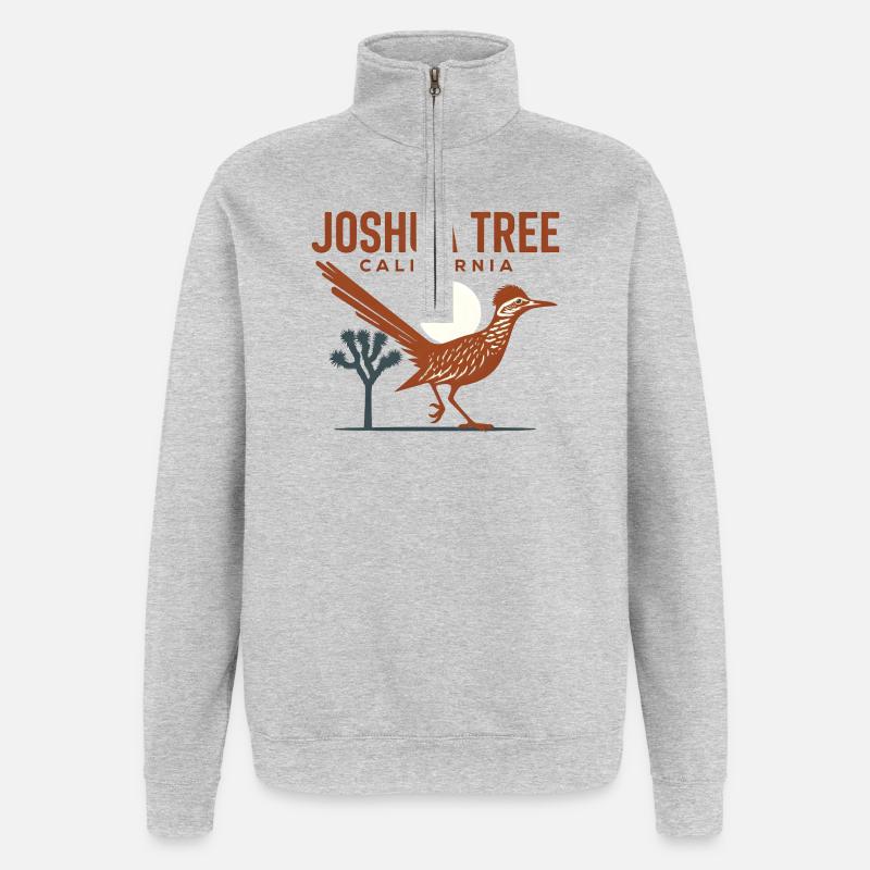 Joshua Tree Roadrunner Sunset - Quarter-Zip Sweatshirt - heather grey