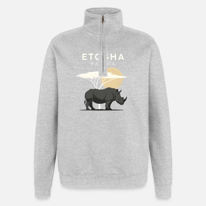 Etoshi Namibia - Quarter-Zip-Sweatshirt - Grau meliert