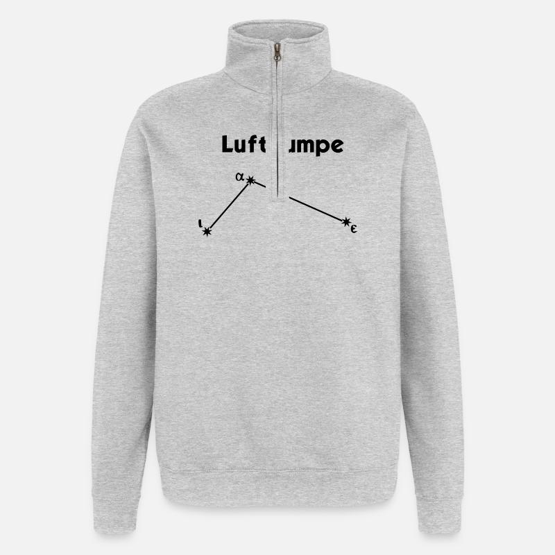 Luftpumpe - Quarter-Zip-Sweatshirt - Grau meliert