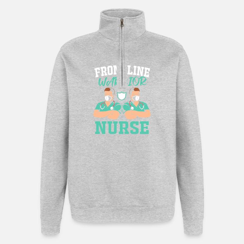 Krankenpfleger Krankenhaus Pfleger - Quarter-Zip-Sweatshirt - Grau meliert