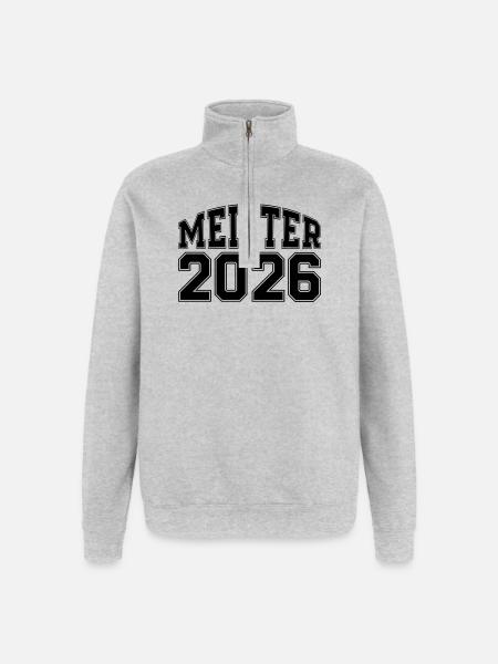 meister_2026 - Sweat à zip 1/4 - gris chiné