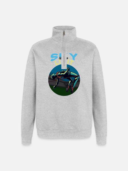 High jump: Sky is the limit! - Quarter-Zip Sweatshirt - heather grey