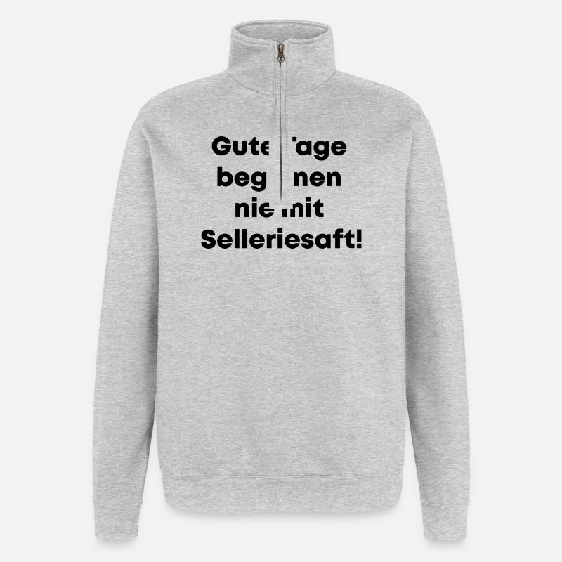 Neues von den Problämzonen - Quarter-Zip-Sweatshirt - Grau meliert