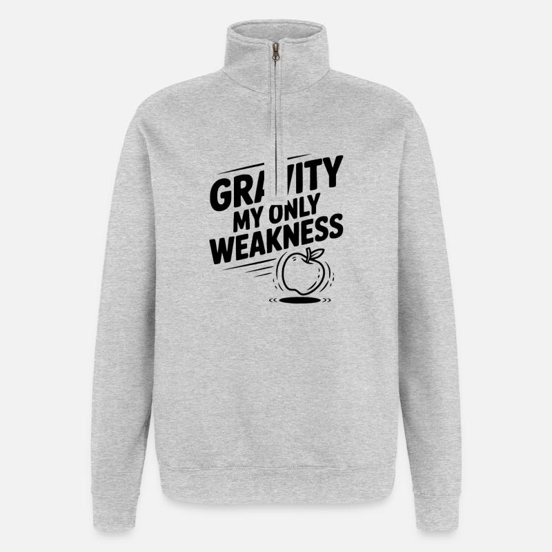 Gravity My Only Weakness - Quarter-Zip Sweatshirt - heather grey