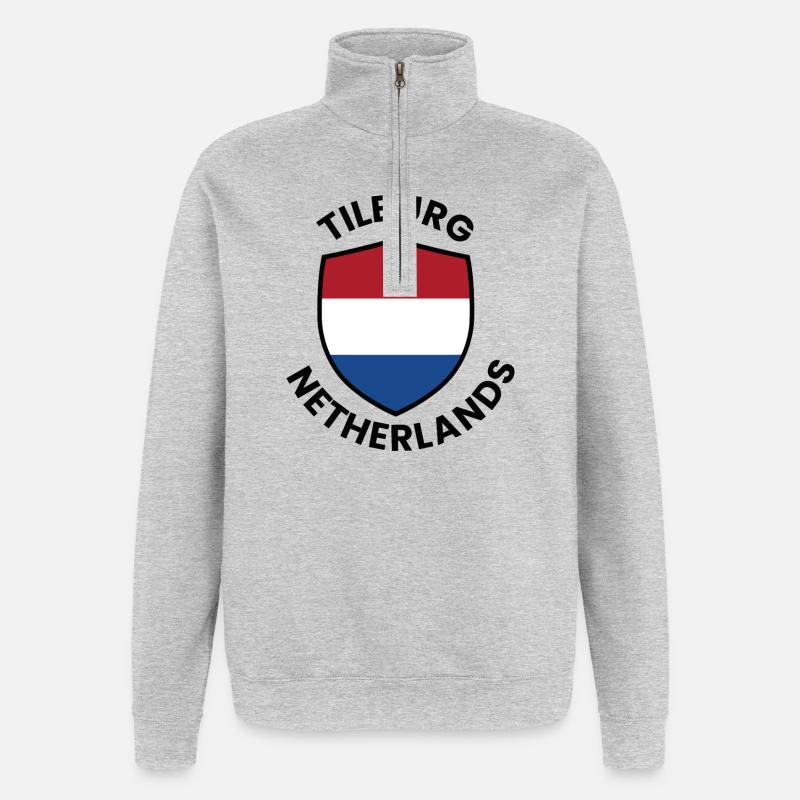 Schild der Tilburger Niederlande - Quarter-Zip-Sweatshirt - Grau meliert