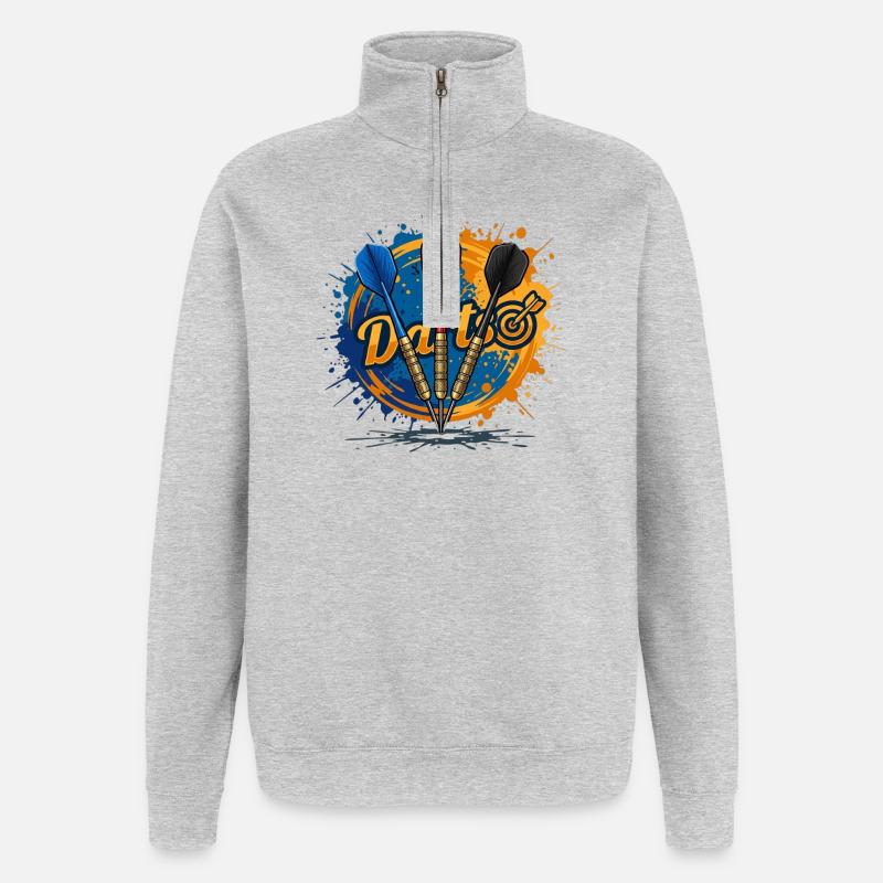 Dartsplash - Sweat à zip 1/4 - gris chiné